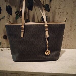 Michael Kors Brown and Tan Signature Tote